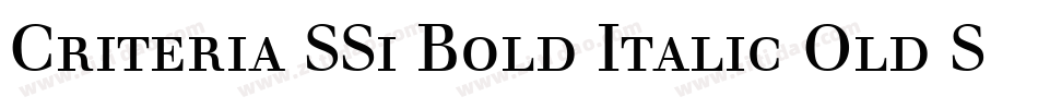 Criteria SSi Bold Italic Old Style Figures字体转换